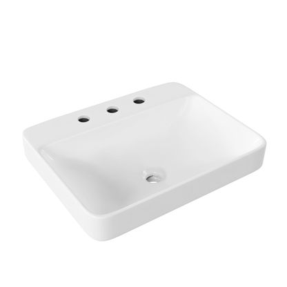 18.9" Rectangular Drop-in Bathroom Sink, Overflow Hole