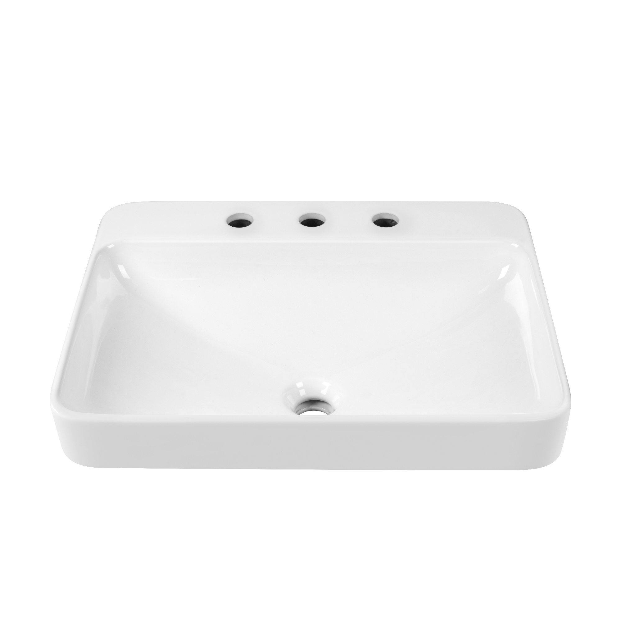 18.9" Rectangular Drop-in Bathroom Sink, Overflow Hole