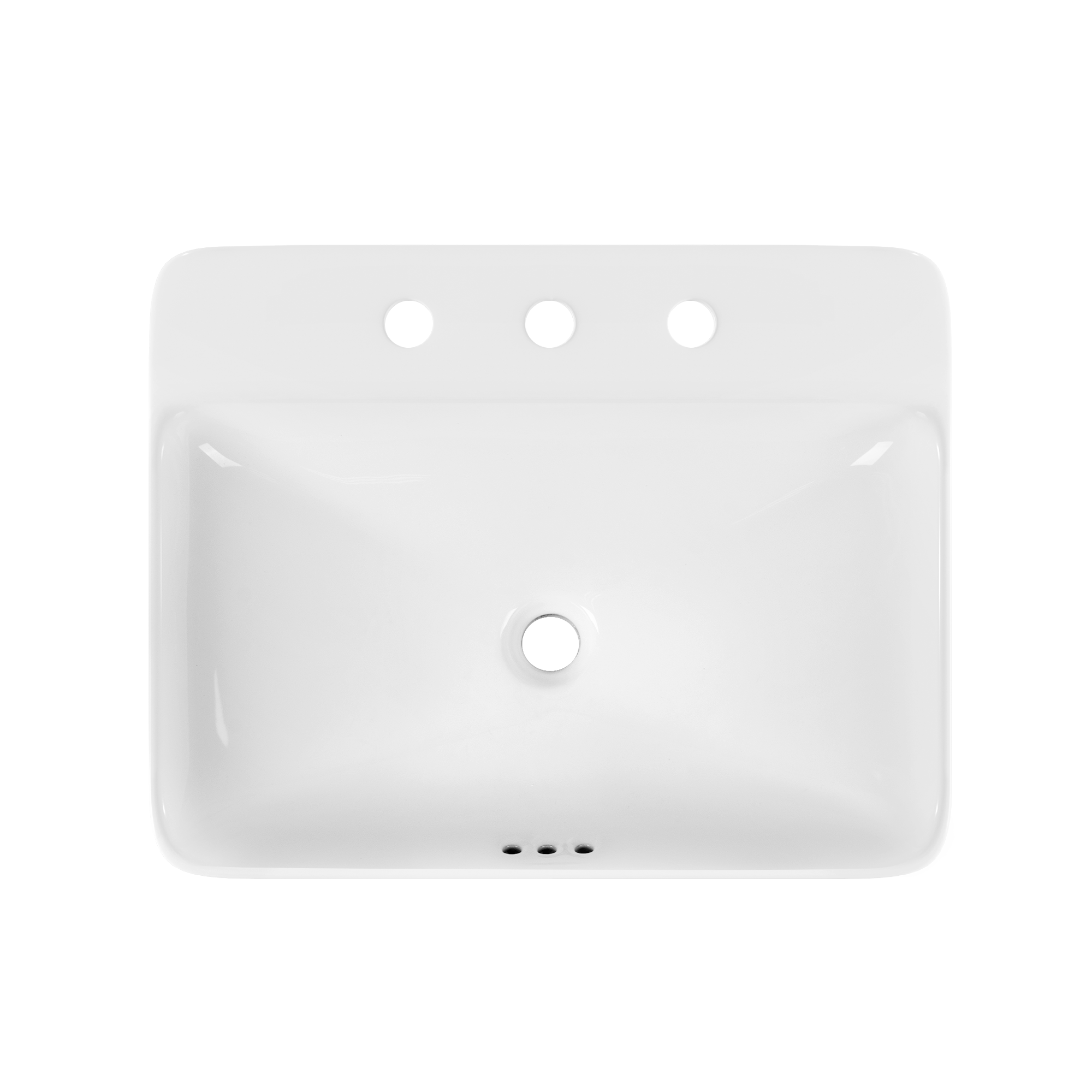 18.9" Rectangular Drop-in Bathroom Sink, Overflow Hole