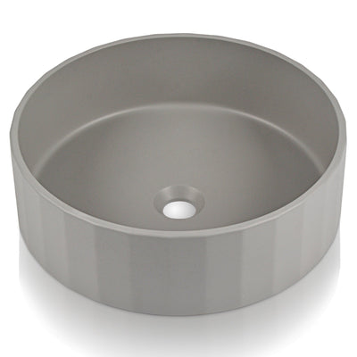 17" x 6" Round Vessel Bathroom Sink, Concrete