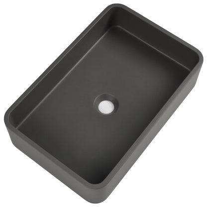 20" x 13" Rectangular Vessel Bathroom Sink, Concrete
