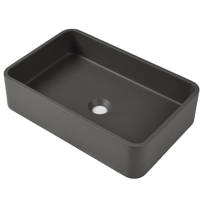 20" x 13" Rectangular Vessel Bathroom Sink, Concrete