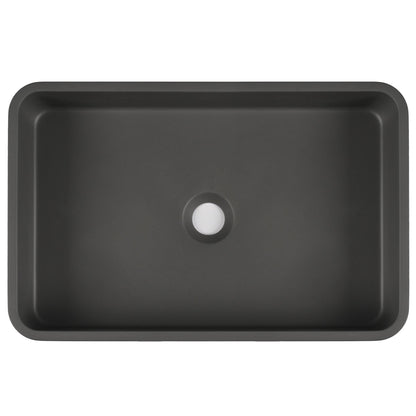 20" x 13" Rectangular Vessel Bathroom Sink, Concrete