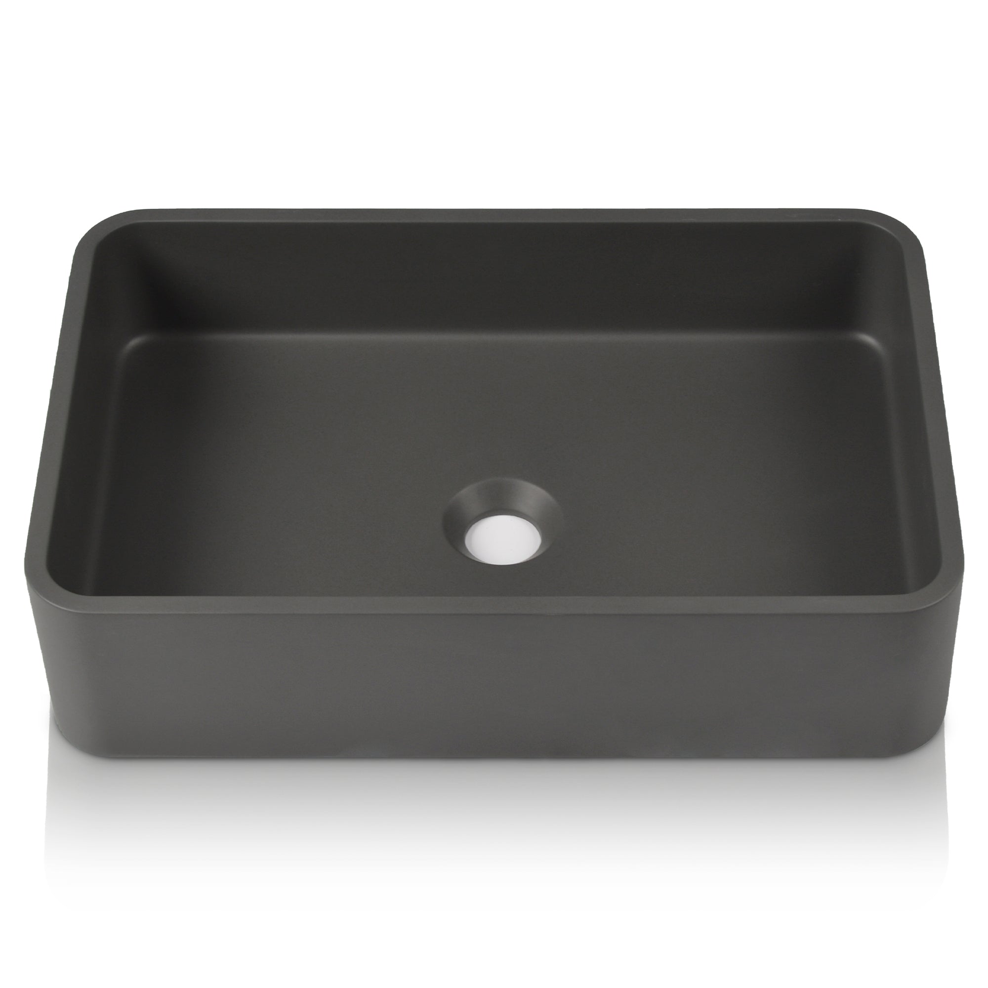 20" x 13" Rectangular Vessel Bathroom Sink, Concrete