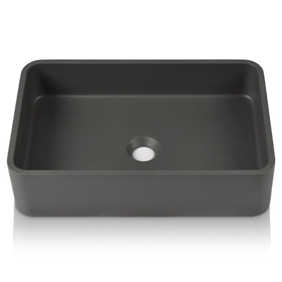 20" x 13" Rectangular Vessel Bathroom Sink, Concrete