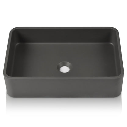 20" x 13" Rectangular Vessel Bathroom Sink, Concrete