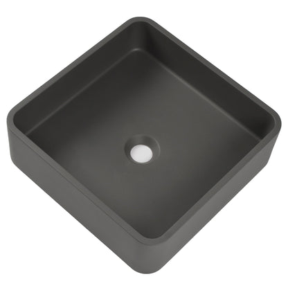 15" x 5" Rectangular Vessel Bathroom Sink, Concrete