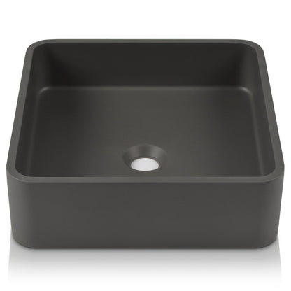 15" x 5" Rectangular Vessel Bathroom Sink, Concrete