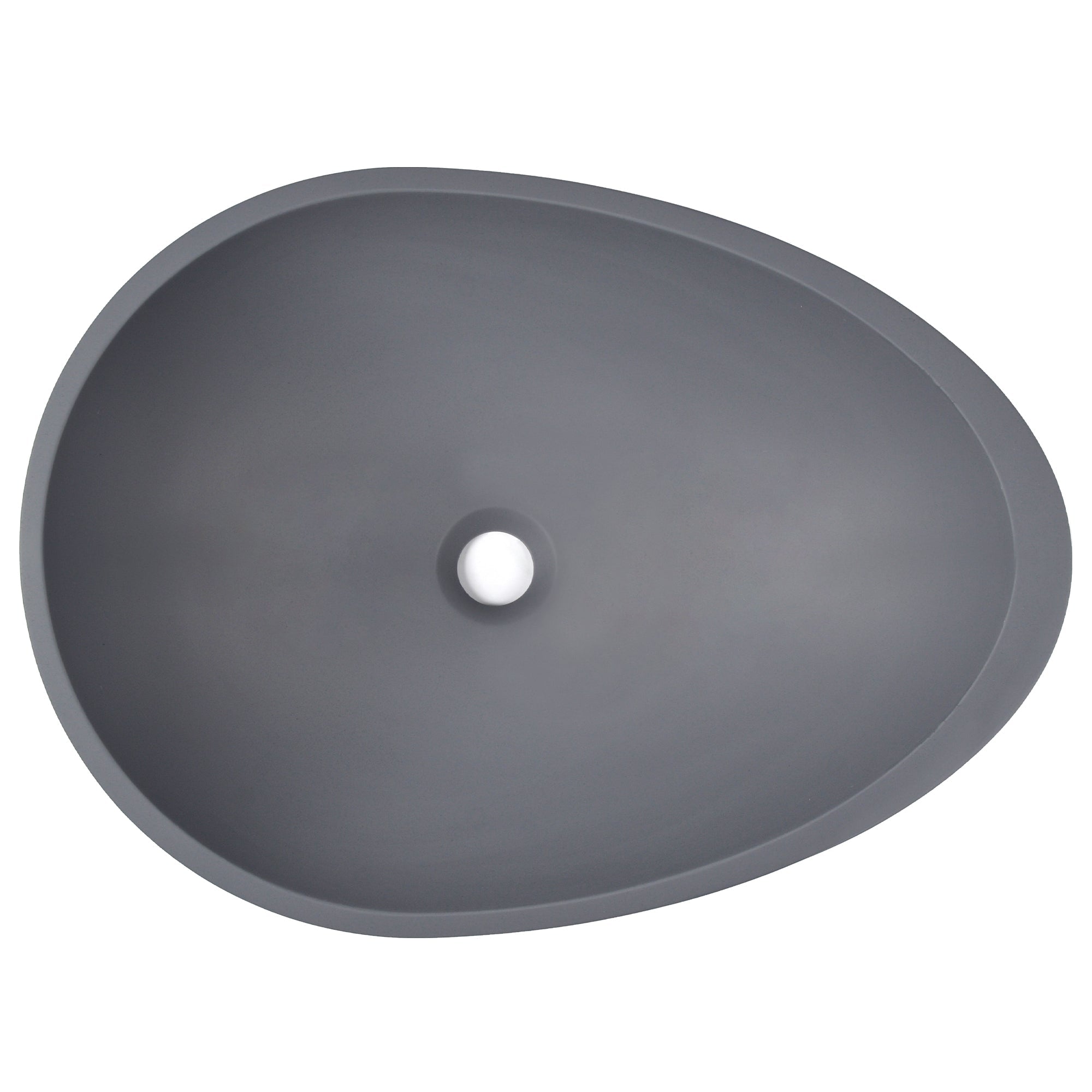 21" x 15" Egg-Shaped Vessel Bathroom Sink, Concrete