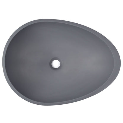21" x 15" Egg-Shaped Vessel Bathroom Sink, Concrete