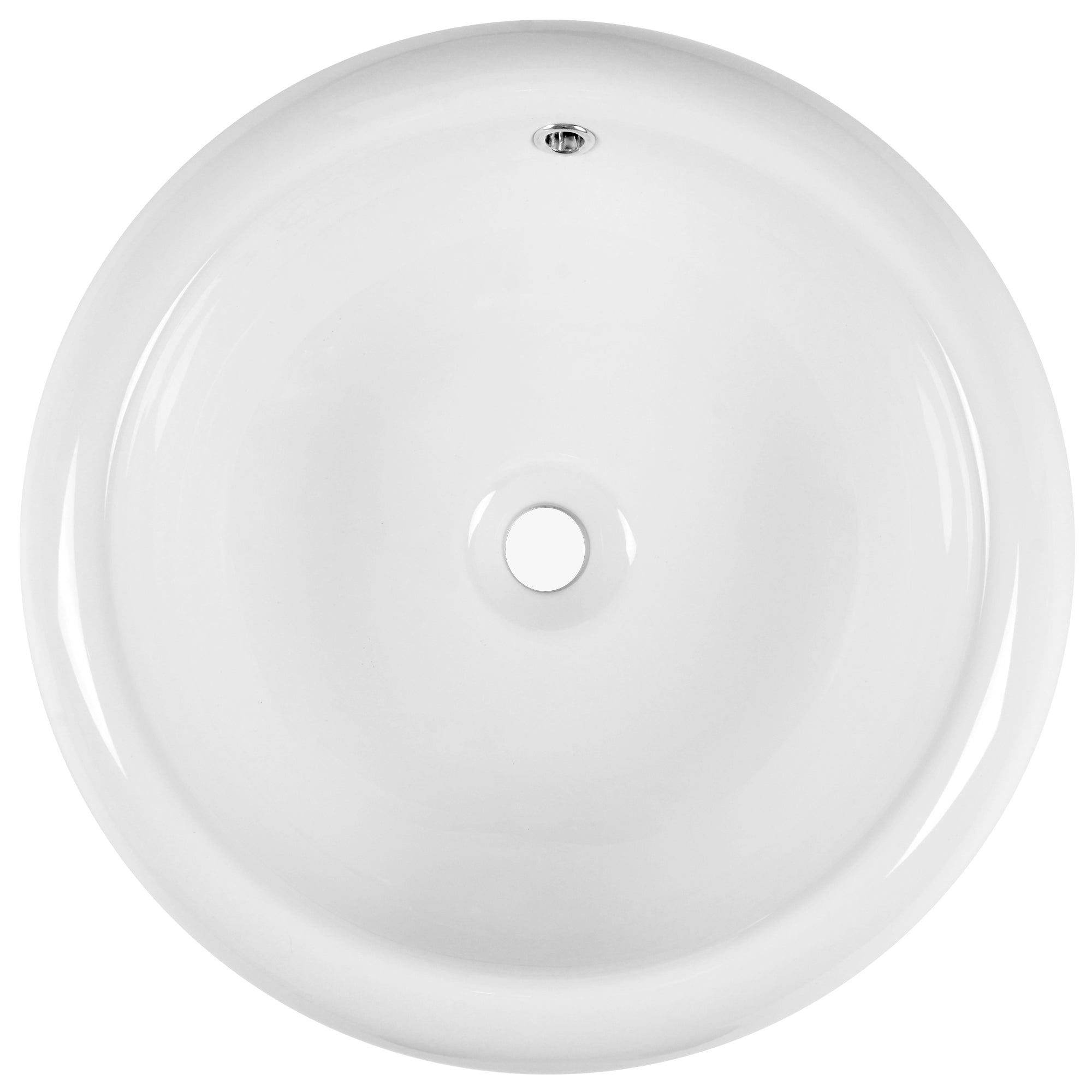 20" x 7" Round Vessel Bathroom Sink, Overflow Hole