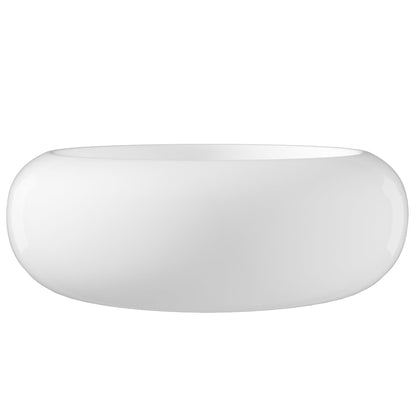 20" x 7" Round Vessel Bathroom Sink, Overflow Hole