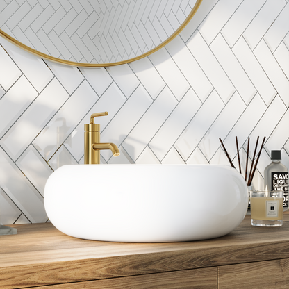 20" x 7" Round Vessel Bathroom Sink, Overflow Hole