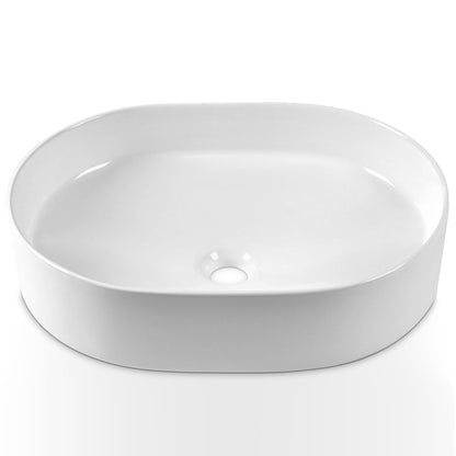 19" x 15" Oval Vessel Bathroom Sink, Seamless Design