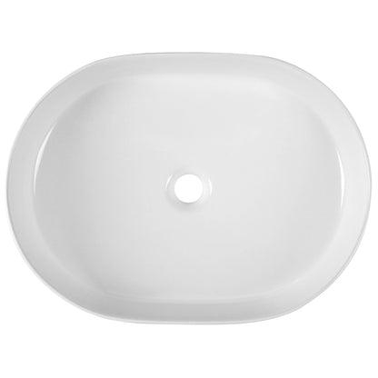 19" x 15" Oval Vessel Bathroom Sink, Seamless Design