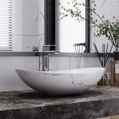 20" x 13" Oval Vessel Bathroom Sink, Easy to Maintain