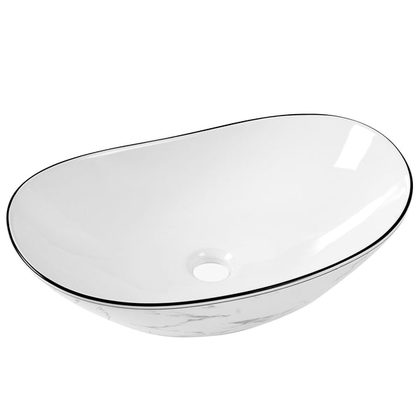 20" x 13" Oval Vessel Bathroom Sink, Easy to Maintain