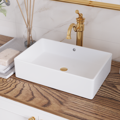 20" x 14" Rectangle Vessel Bathroom Sink, Seamless Design