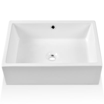 20" x 14" Rectangle Vessel Bathroom Sink, Seamless Design