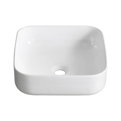 ACE 15.16" Square Vessel Bathroom Sink, Without Overflow With Multiple Colors