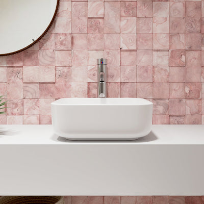 ACE 15.16" Square Vessel Bathroom Sink, Without Overflow With Multiple Colors
