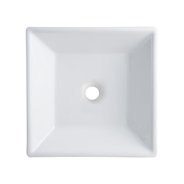 DeerValley DV-1V022 Ace Modern Sleek White Square Porcelain Ceramic Bathroom Vessel Sink