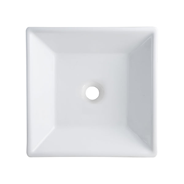 DeerValley DV-1V022 Ace Modern Sleek White Square Porcelain Ceramic Bathroom Vessel Sink