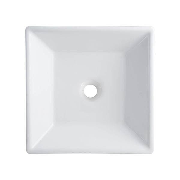 ACE 16.14" Square Bathroom Vessel Sink, Without Overflow