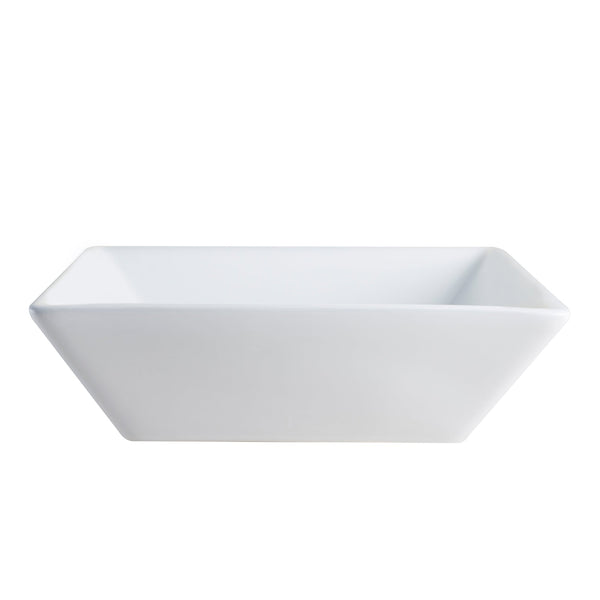 DeerValley DV-1V022 Ace Modern Sleek White Square Porcelain Ceramic Bathroom Vessel Sink