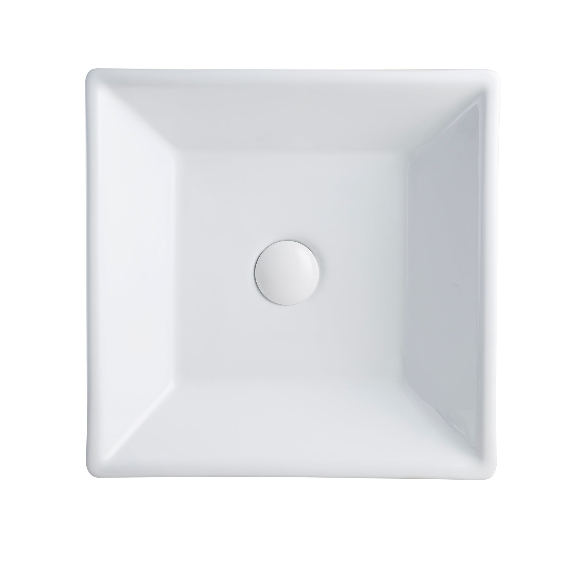 ACE 16.14" Square Bathroom Vessel Sink, Without Overflow