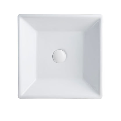 ACE 16.14" Square Bathroom Vessel Sink, Without Overflow
