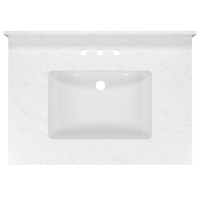 Deervalley DV-1V0226 31.1" Rectangular Vanity Top Sink, Overflow Hole