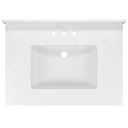 31.1" Rectangular Vanity Top Sink, Overflow Hole