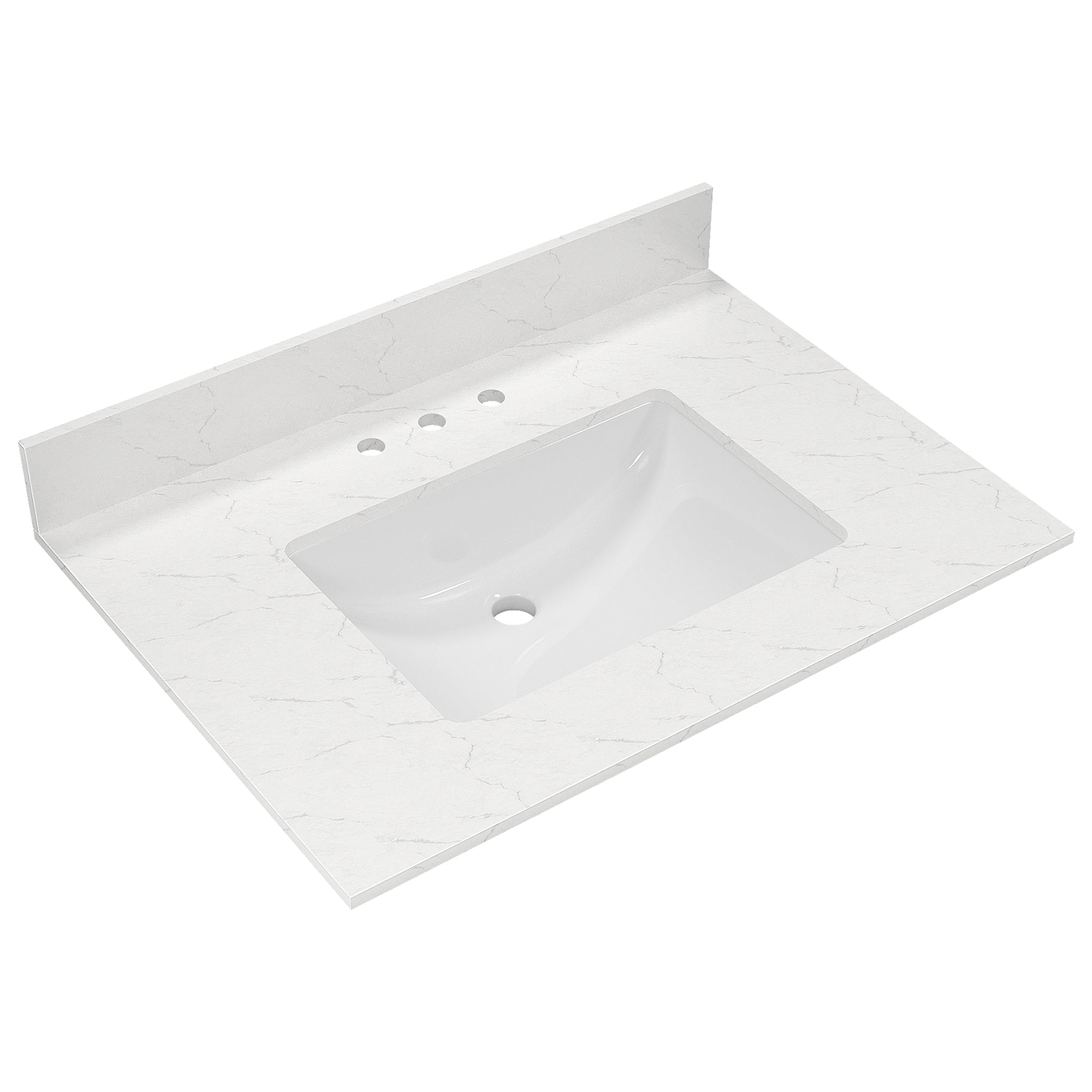 31.1" Rectangular Vanity Top Sink, Overflow Hole