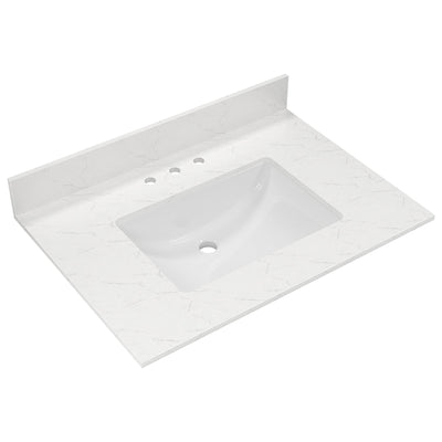 Deervalley DV-1V0226 31.1" Rectangular Vanity Top Sink, Overflow Hole