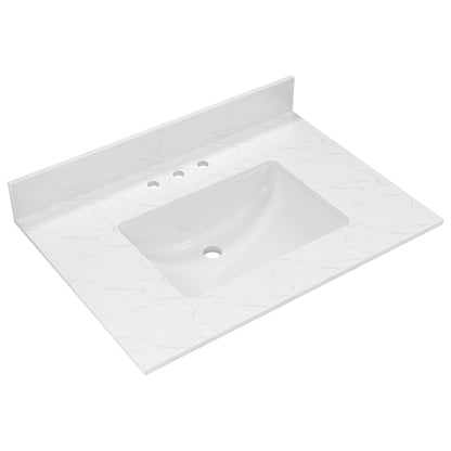 31.1" Rectangular Vanity Top Sink, Overflow Hole