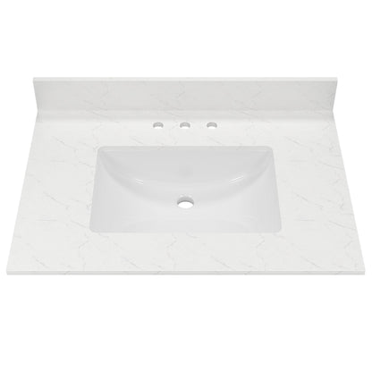 31.1" Rectangular Vanity Top Sink, Overflow Hole
