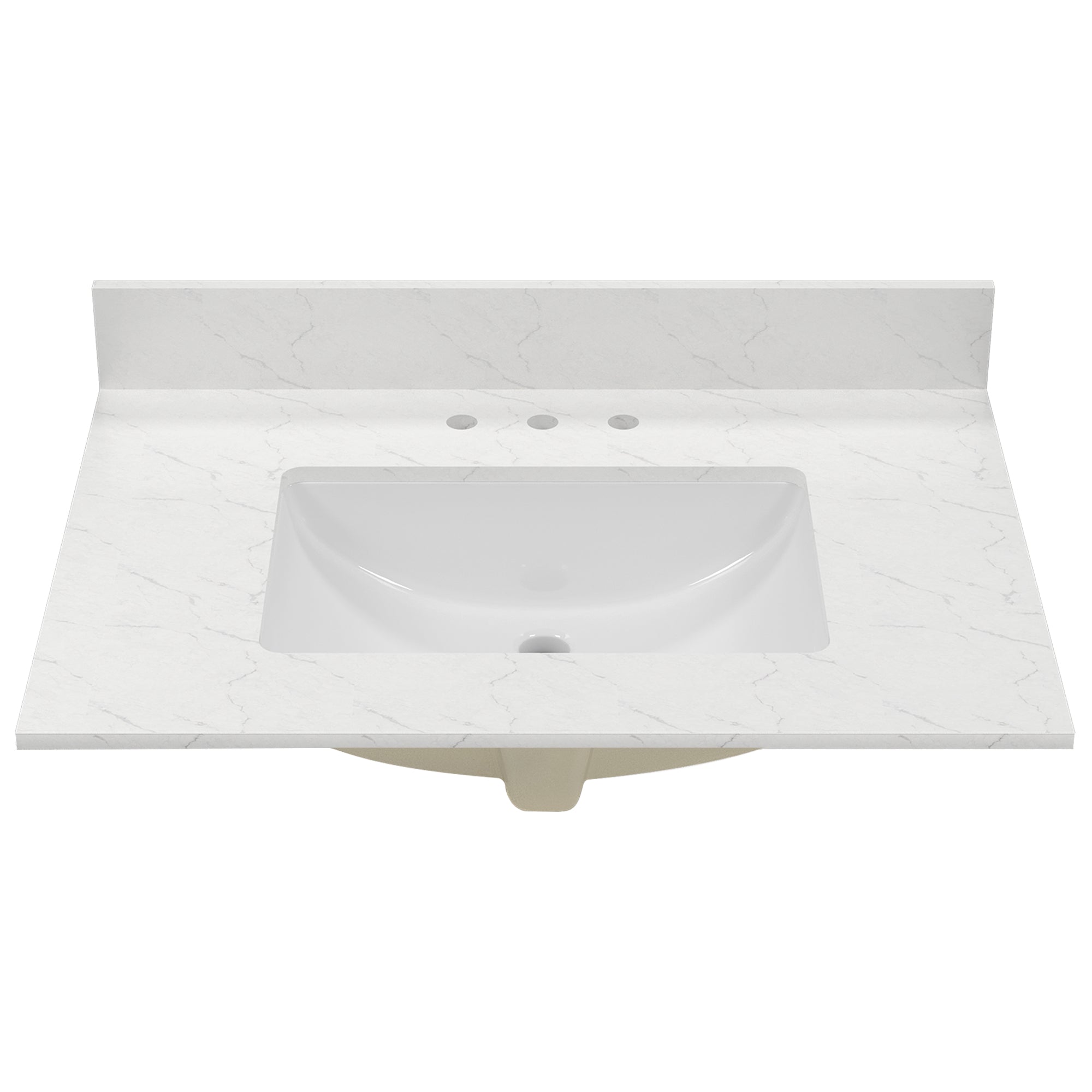 31.1" Rectangular Vanity Top Sink, Overflow Hole