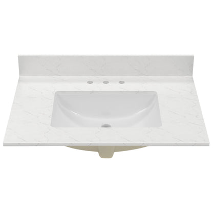 31.1" Rectangular Vanity Top Sink, Overflow Hole
