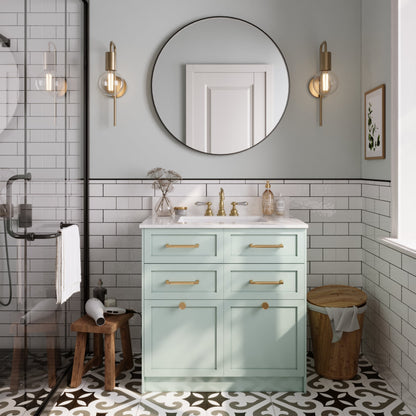 31.1" Rectangular Vanity Top Sink, Overflow Hole