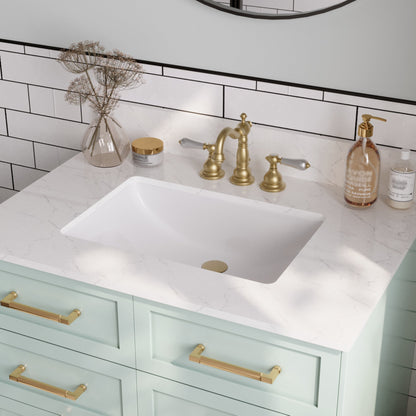 31.1" Rectangular Vanity Top Sink, Overflow Hole
