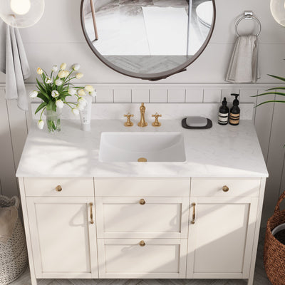 48.8" Rectangular Vanity Top Sink, Overflow Hole