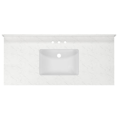 48.8" Rectangular Vanity Top Sink, Overflow Hole
