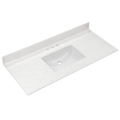 48.8" Rectangular Vanity Top Sink, Overflow Hole
