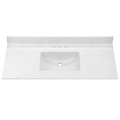 48.8" Rectangular Vanity Top Sink, Overflow Hole