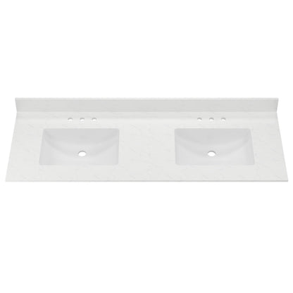61" Rectangular Vanity Top Sink, Overflow Hole