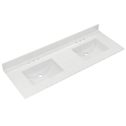 61" Rectangular Vanity Top Sink, Overflow Hole