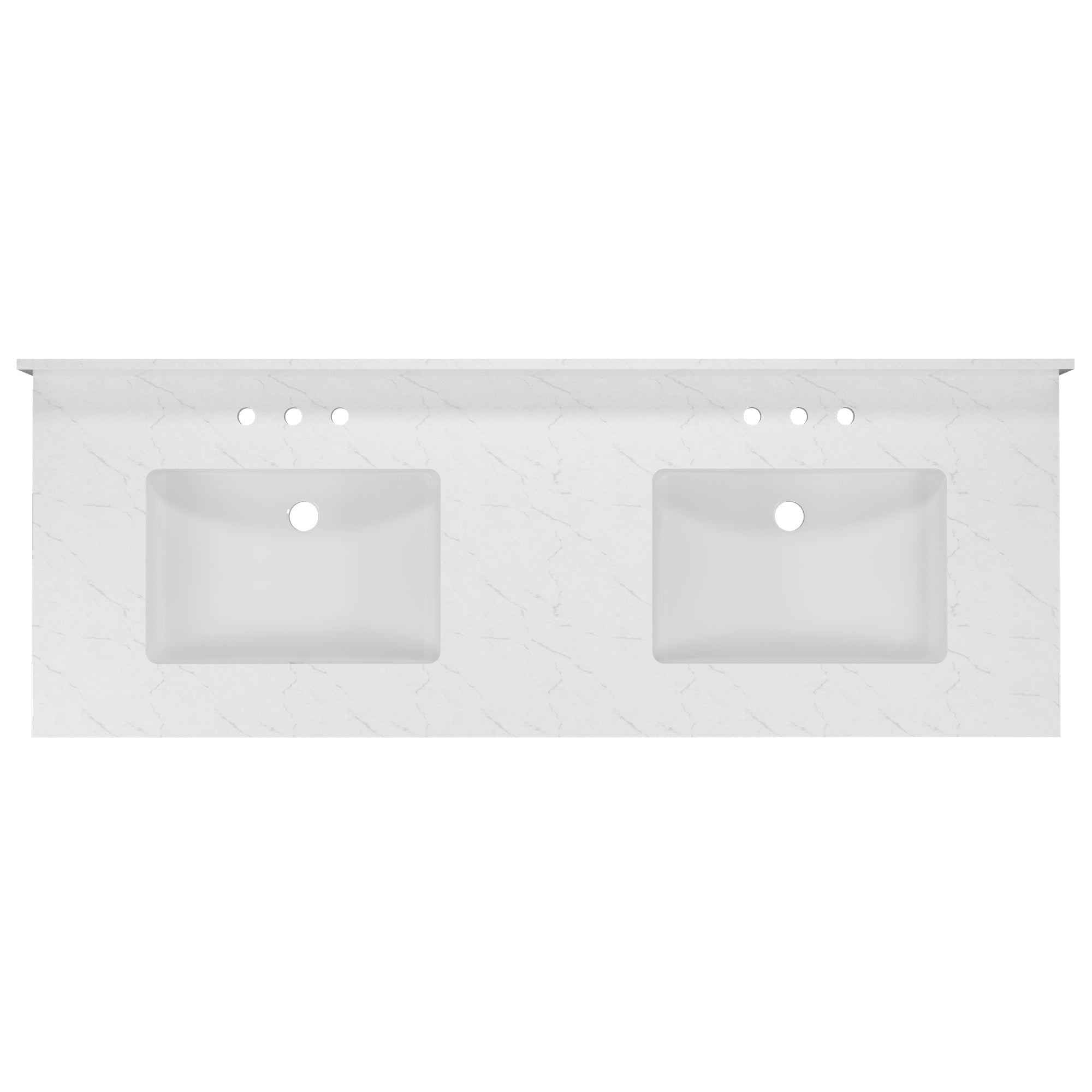 61" Rectangular Vanity Top Sink, Overflow Hole