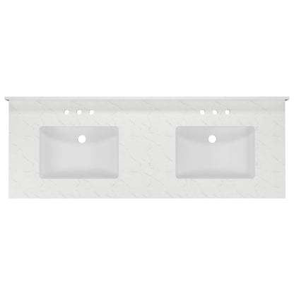 61" Rectangular Vanity Top Sink, Overflow Hole