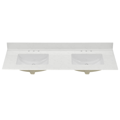 61" Rectangular Vanity Top Sink, Overflow Hole
